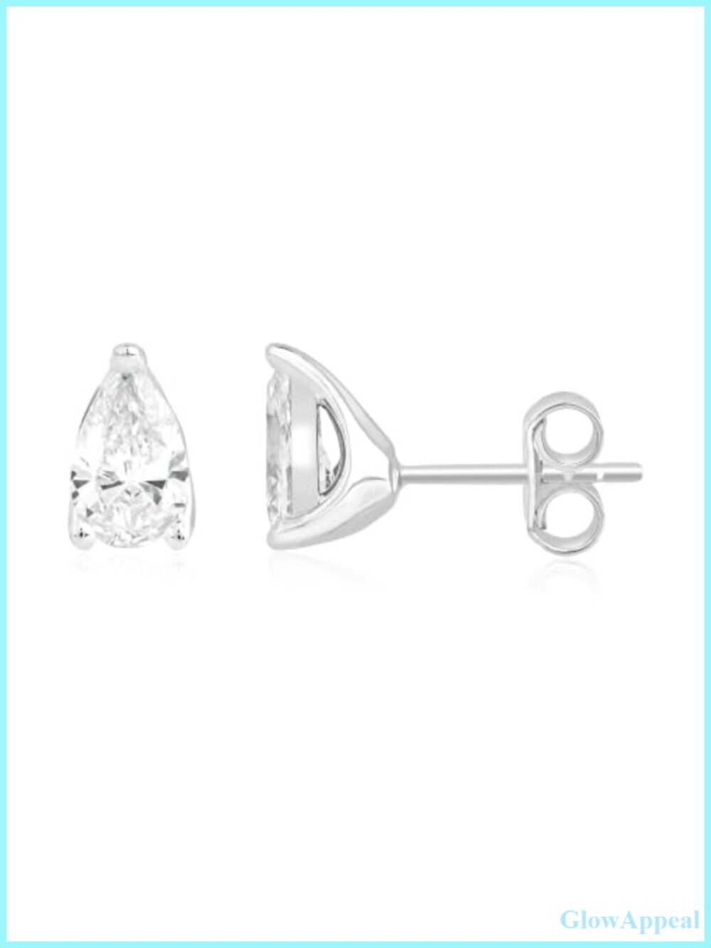14KT White Gold Lab Grown Diamond Solitaire Stud Earrings